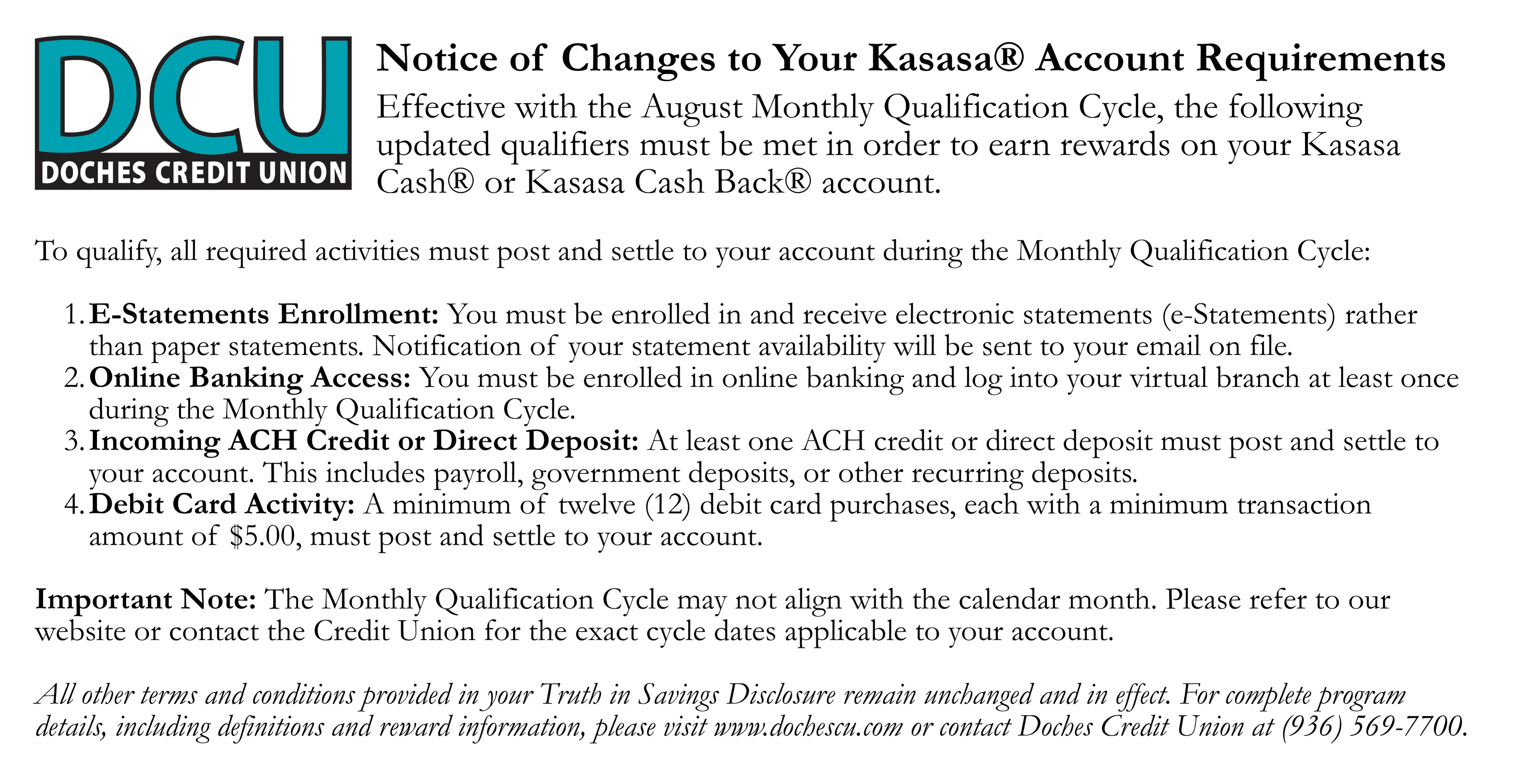 Kasasa Notice